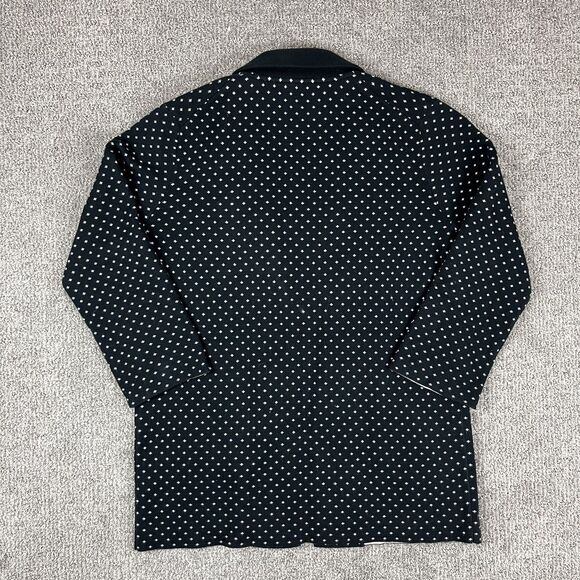 J Crew 365 Jacket Womens Medium Black Polka Dot Merino Wool Blend Knit Coat - Picture 2 of 9